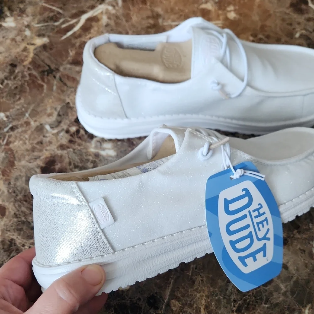 Hey Dude Sparkling White Loafers - Picture 2 of 6